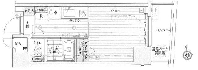・・・ル・リオン初台(1K/7階)の間取り写真