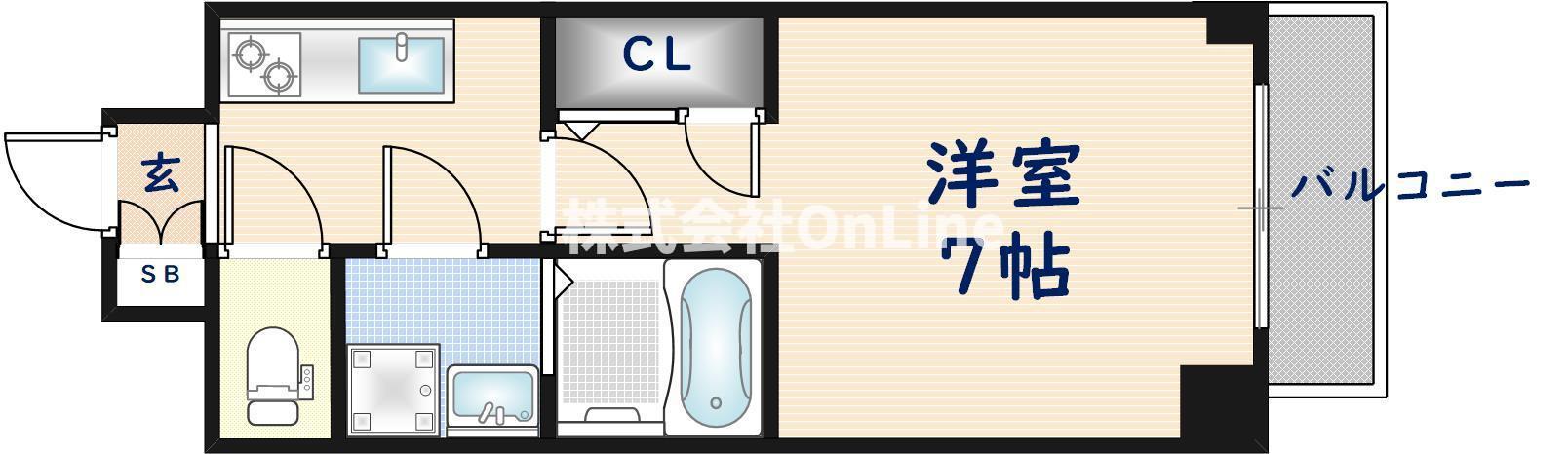 S-RESIDENCE高井田CENTRAL(1K/7階)の間取り写真