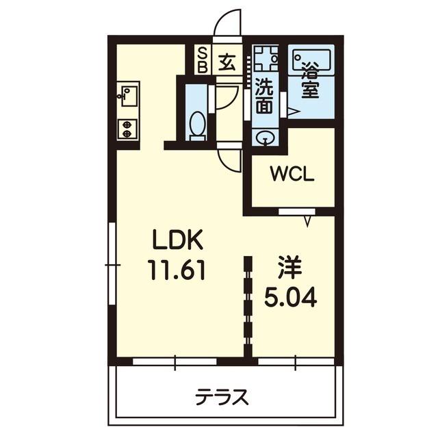 MODULOR熊本(1LDK/1階)の間取り写真