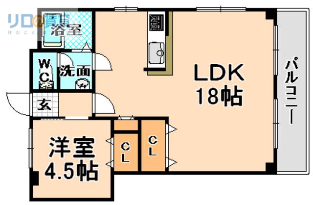 ツインライフ武庫之荘A(1LDK/2階)の間取り写真