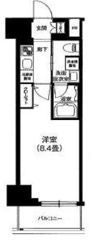 アイル芝浦東京ベイ(1K/10階)の間取り写真