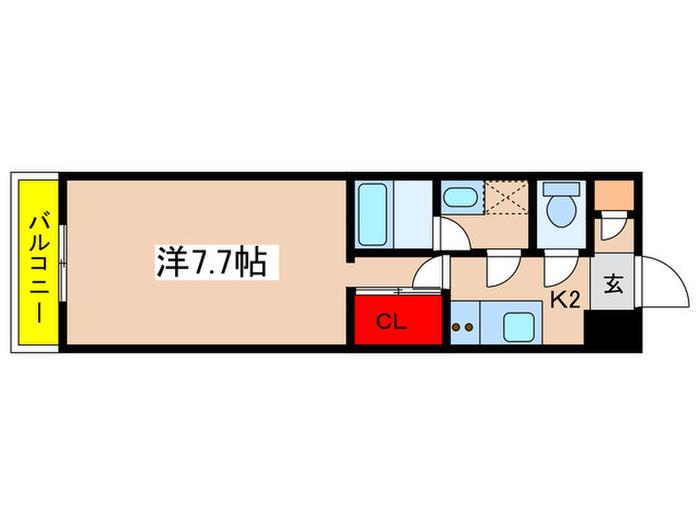 レジデンス清末3(1K/3階)の間取り写真
