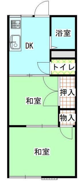 第二向陽荘(2K/1階)の間取り写真