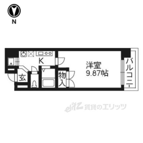 プロスペクト河原町五条(1K/11階)の間取り写真