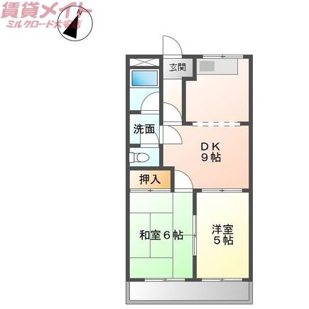 栄ハイム(2DK/1階)の間取り写真