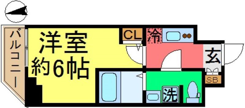 ユリカロゼ新小岩(1K/3階)の間取り写真
