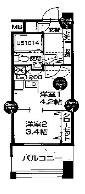 NO62 TOWERS AVANTGARE博多(2K/19階)の間取り写真