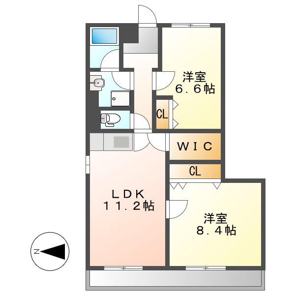 RESIDENCE TSUDA/レジデンス津田(2LDK/3階)の間取り写真