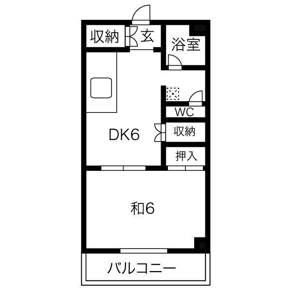 リアライズ木曽川(1DK/2階)の間取り写真