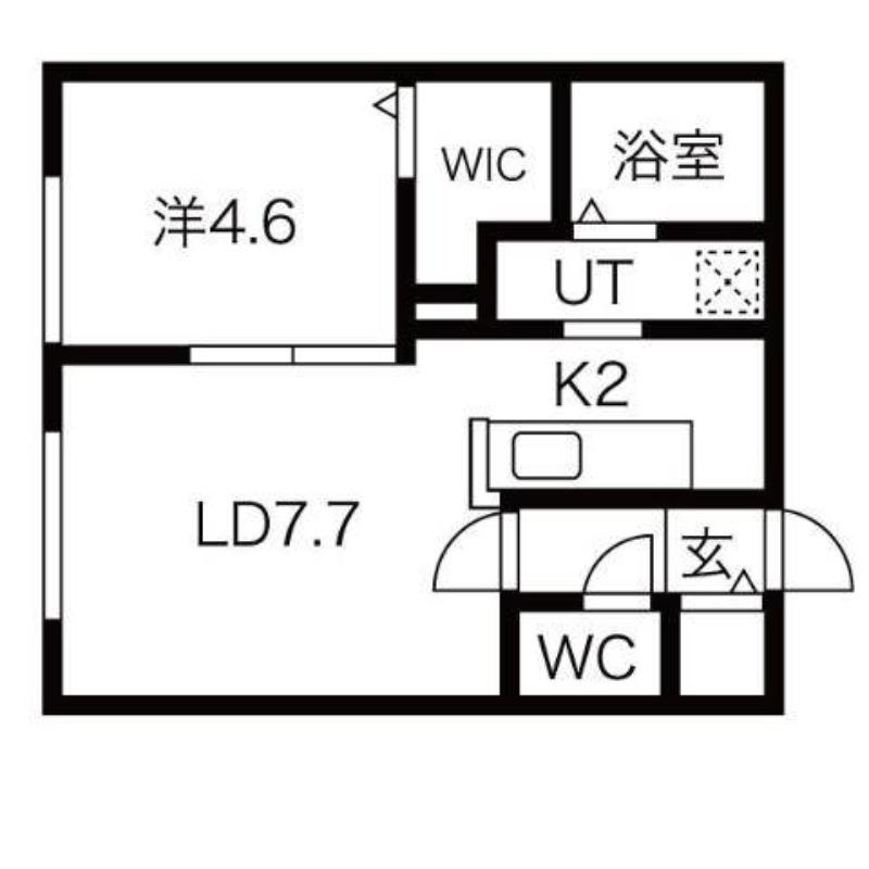 LUCA(1LDK/2階)の間取り写真