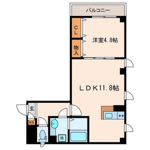 CLAIR COURTクレールコート(1LDK/3階)の間取り写真