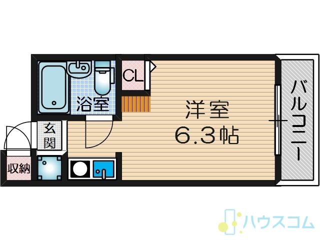 シャロームⅡ(ワンルーム/3階)の間取り写真
