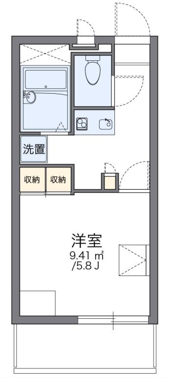 ゴールドヒルズ(1K/2階)の間取り写真