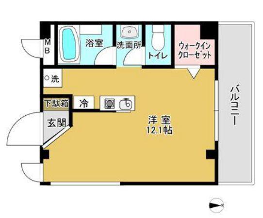 プラム都立大(1K/2階)の間取り写真