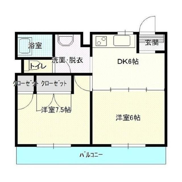 ランドール本庄(2DK/3階)の間取り写真