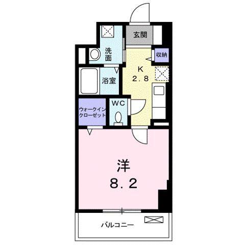 フォレスト引野(1K/3階)の間取り写真