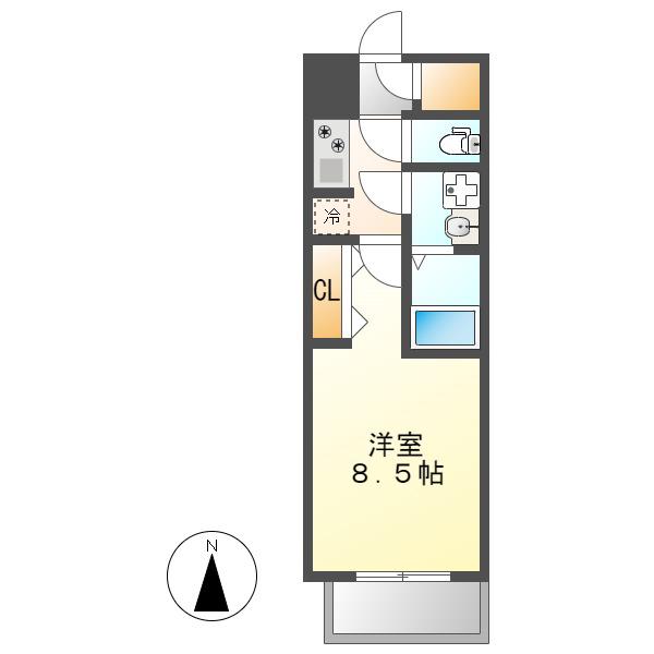 S-RESIDENCE黒川本通一丁目(1K/11階)の間取り写真