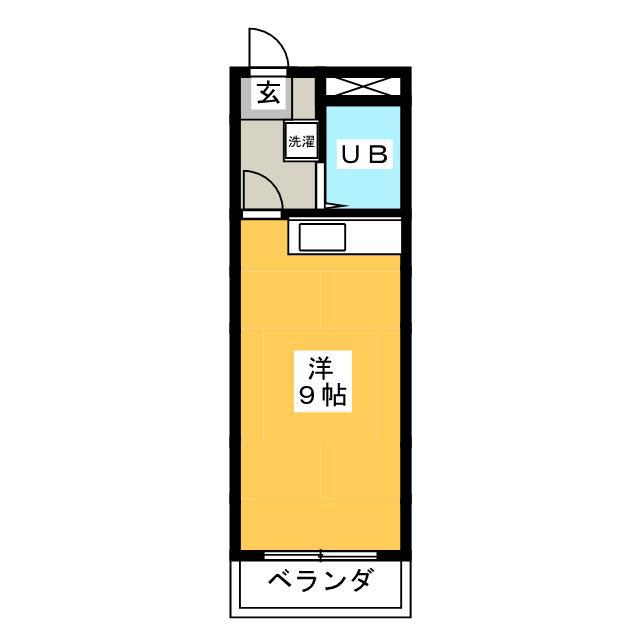 第2アーバンシティ(ワンルーム/1階)の間取り写真
