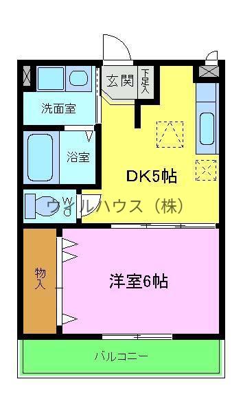カーサフィオーレ2(1DK/3階)の間取り写真