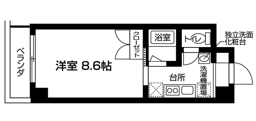 ファースト ウィング(1K/2階)の間取り写真