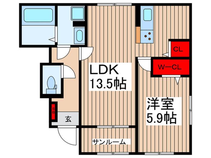 グラン ヴェール(1LDK/1階)の間取り写真