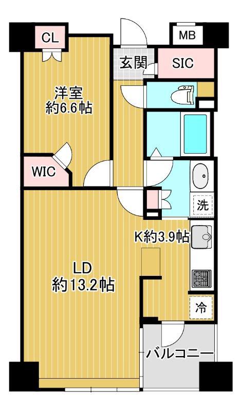 クオリア後楽園(1LDK/5階)の間取り写真