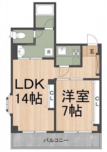 ミキハウス(1LDK/3階)の間取り写真