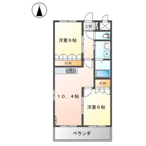 ルーラルI(2LDK/2階)の間取り写真