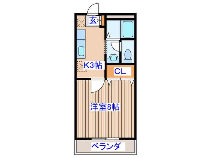 ELK HOUSE A(1K/1階)の間取り写真