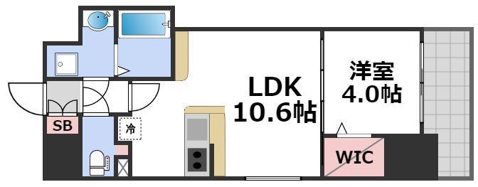 LADOUCEUR玉造(1LDK/8階)の間取り写真