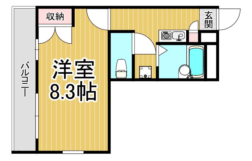 レオパレスドミール(1K/3階)の間取り写真