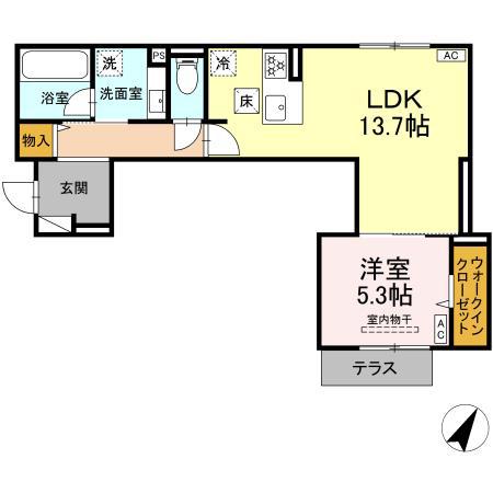 和 NAGOMI(1LDK/1階)の間取り写真