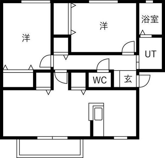 オークヒルズ(2LDK/1階)の間取り写真