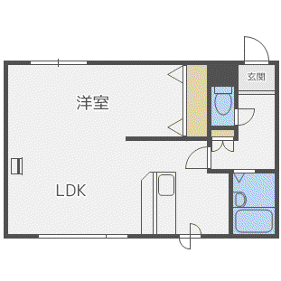 シャロングレース北34条(1LDK/3階)の間取り写真