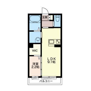 ABITARE(1LDK/1階)の間取り写真