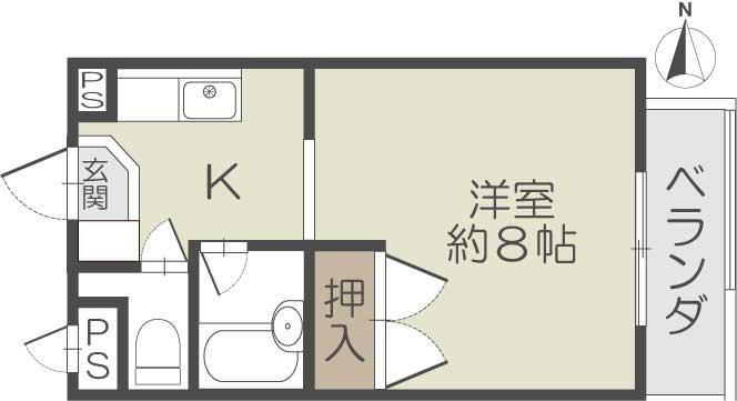 アルカディアST(1K/2階)の間取り写真