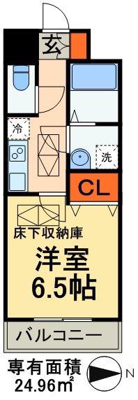 フジックス西日暮里(1K/3階)の間取り写真