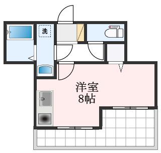 プライド―ル(ワンルーム/2階)の間取り写真