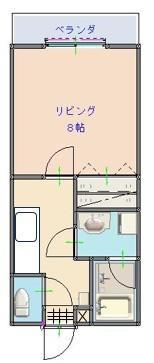 メゾン武峰(1K/2階)の間取り写真