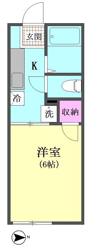 ファミーユ平和島(1K/1階)の間取り写真