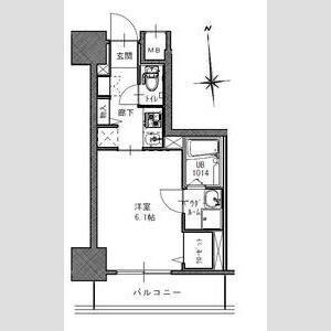 S-RESIDENCE南堀江(1K/13階)の間取り写真