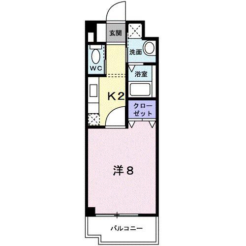 プラシード南海(1K/4階)の間取り写真
