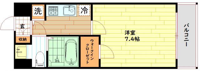 TS SQUARE城東野江(1K/6階)の間取り写真