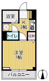 メゾン栄町(1K/2階)の間取り写真