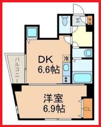 マガンダ(1DK/4階)の間取り写真