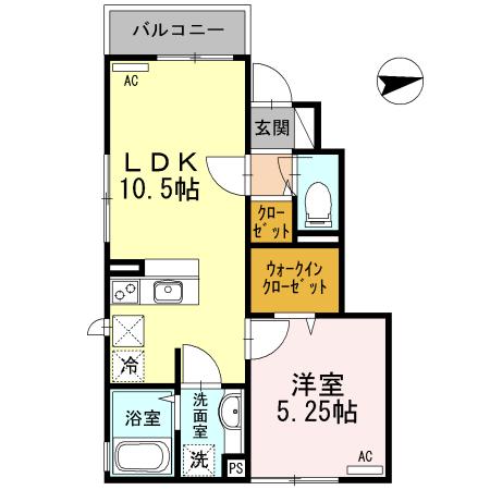 アケボノ7(1LDK/1階)の間取り写真