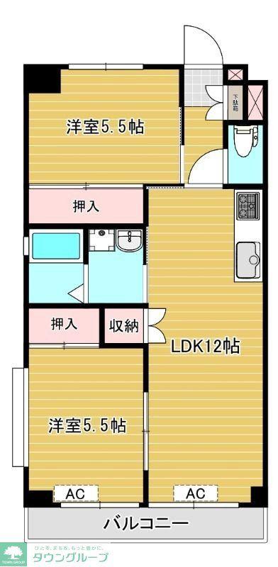 リファレンス蕨(2LDK/2階)の間取り写真