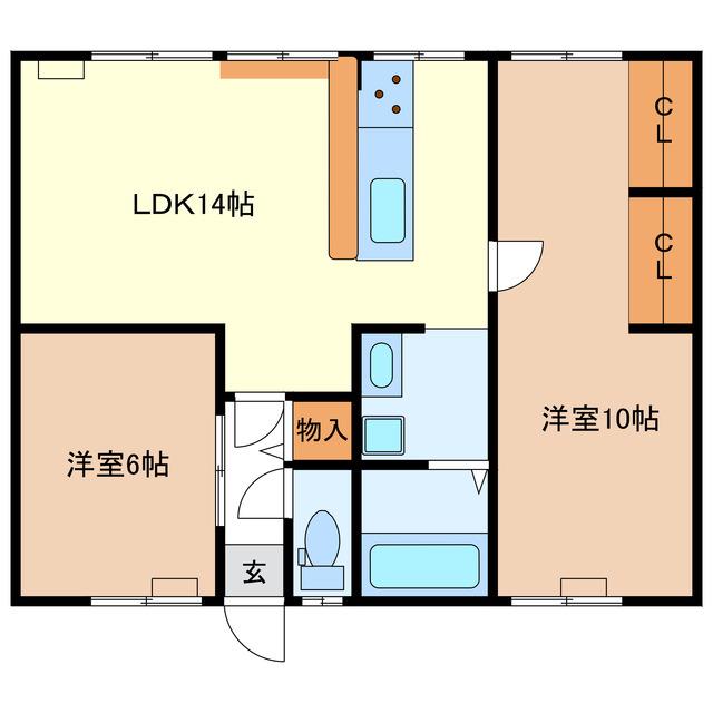 ぷらんたん(3LDK/1階)の間取り写真