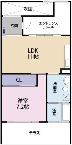 コレクティブハウスなじみ(1LDK/2階)の間取り写真