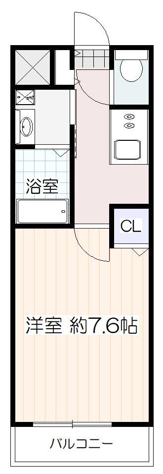 FLOURISH市名坂(1K/4階)の間取り写真